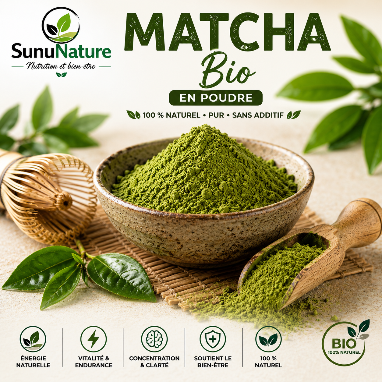 Matcha Bio en Poudre