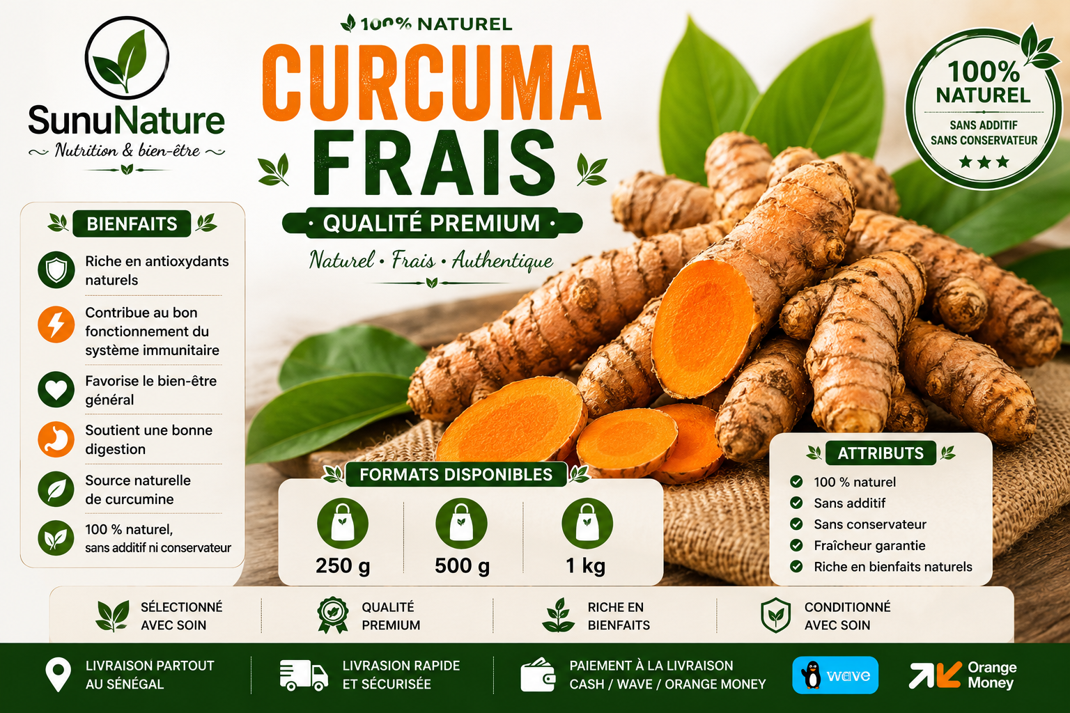 Curcuma Frais – Qualité Premium