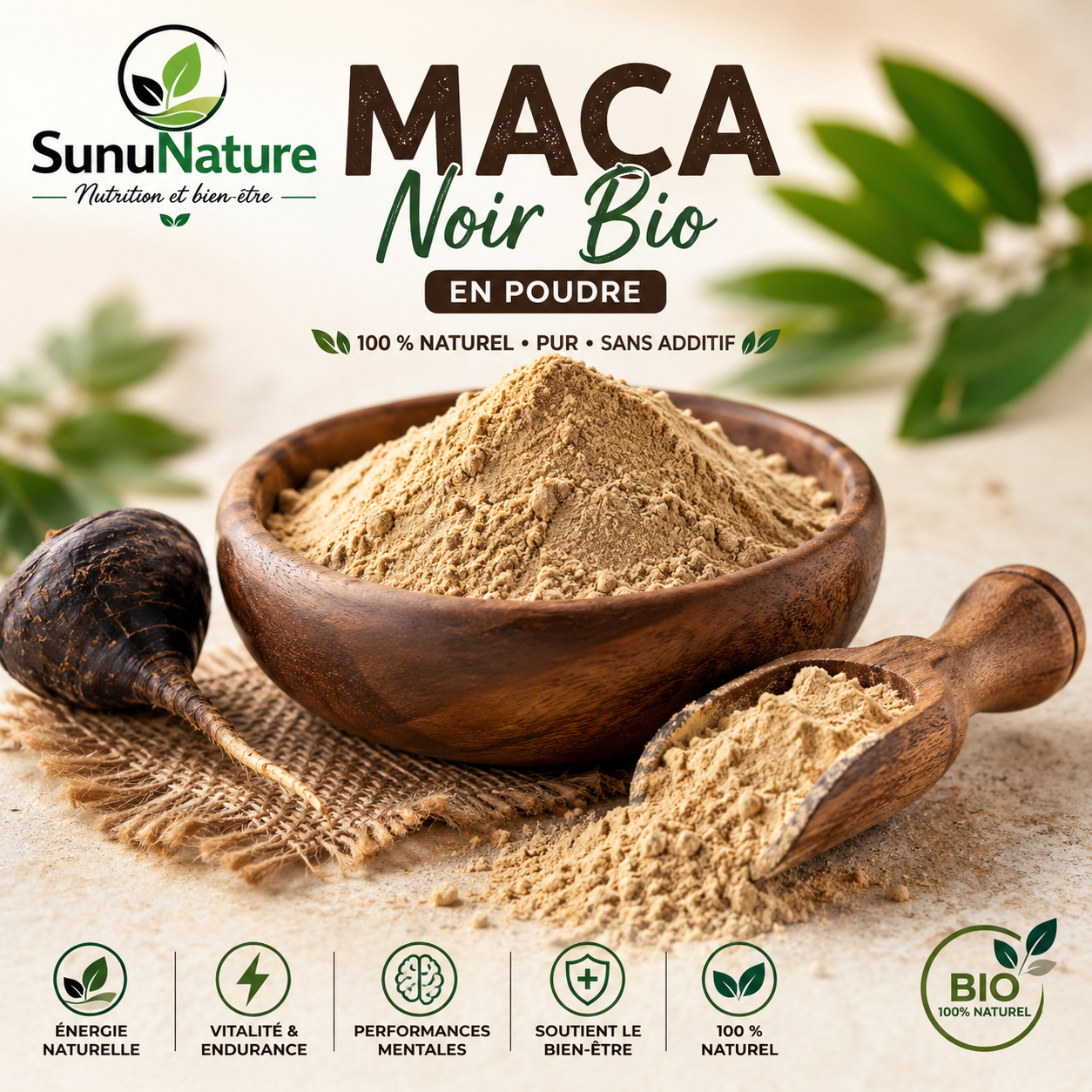 Maca Noir Bio en Poudre