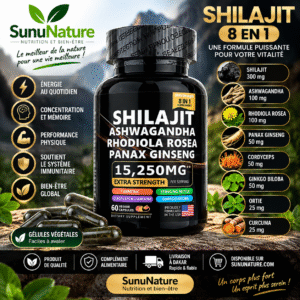 🖤 SHILAJIT 8 EN 1 – 60 GÉLULES VÉGÉTALES