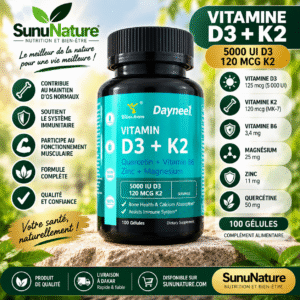 💊 Vitamine D3 + K2 – 100 Gélules
